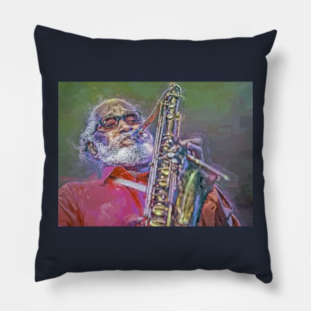 Sonny Rollins Pillow by IconsPopArt
