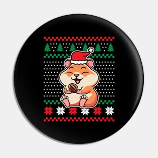 Ugly Christmas Sweaters Cute Hamster Pin
