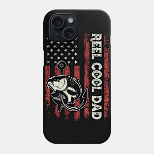 Reel Cool Dad US Flag Fishing Dad Men Gifts Fathers Day Phone Case