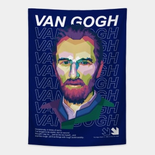 V Gogh quotes pop art WPAP Tapestry