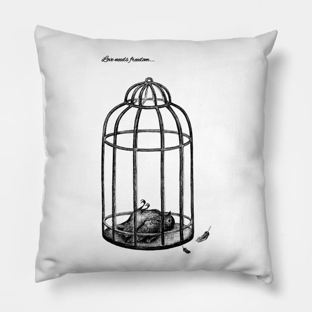 Love needs freedom Pillow by eugeniahauss