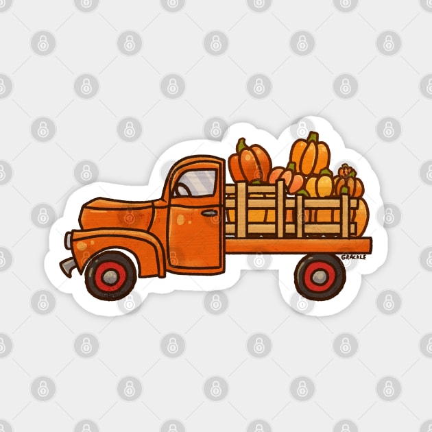 Pickup A Pumpkin! (Orange Version) Magnet by Jan Grackle