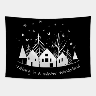 Winter quotes with cute home design Tapestry