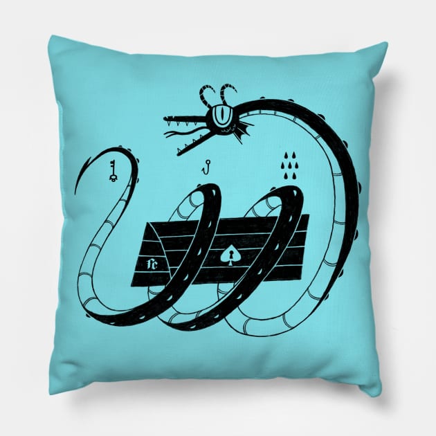 Sea Monster #1 Pillow by Freaking Creatures
