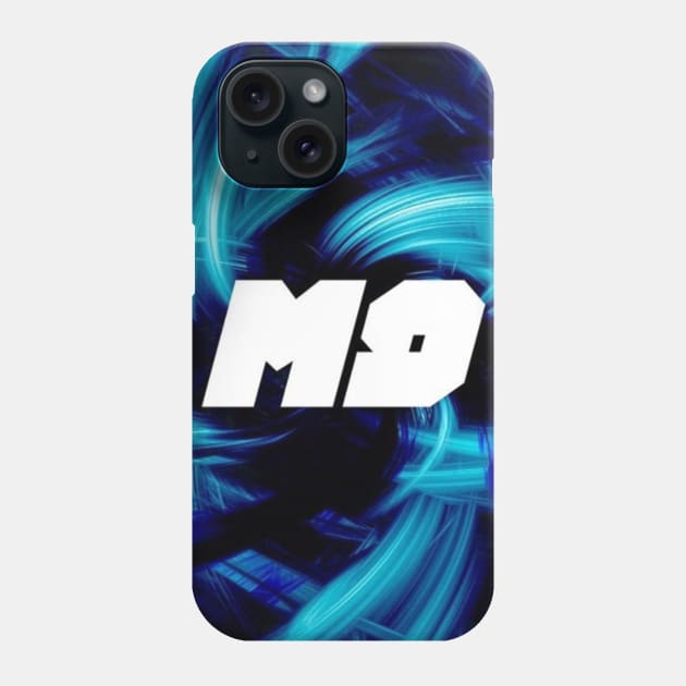 M9 Block Logo with Blue Swirl Background Phone Case by Fear.M9