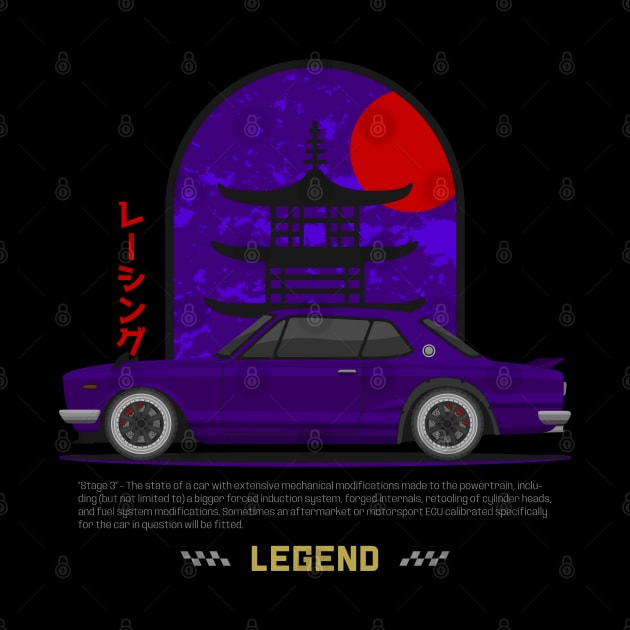 Tuner Purple Hakosuka JDM Vector Art. by GoldenTuners