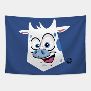 Blue Cow Moo Tapestry