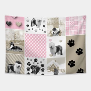 Dog Lovers Patchwork Pattern Tapestry