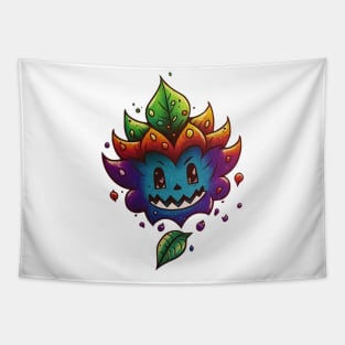 Cartoon rainbow leaf Tapestry