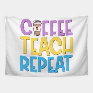 Coffee Teach Repeat Tapestry