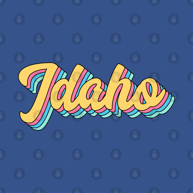 Disover Idaho Retro Yellow Script - Idaho State - T-Shirt