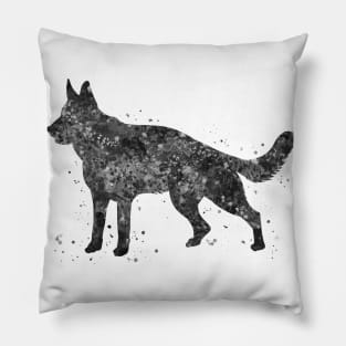 German shepherd dog black and white Pillow