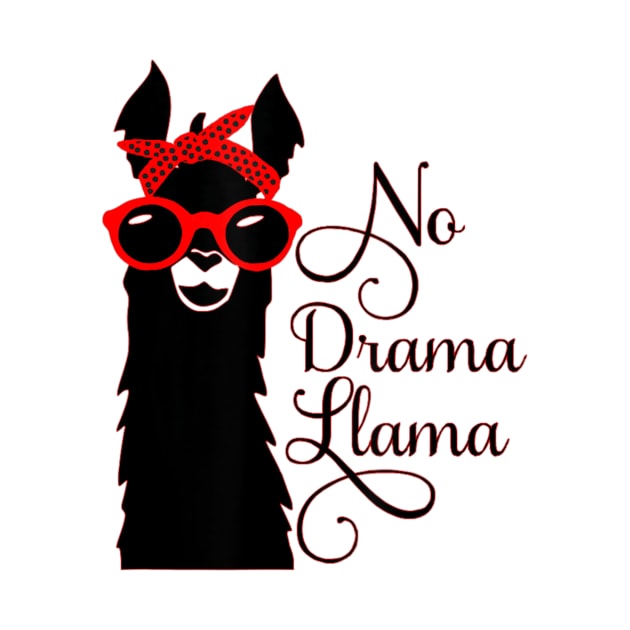 No Drama Llama T Shirt Cute Lama Sunglasses by williamarmin