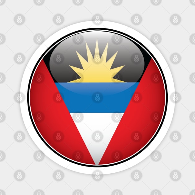 Antigua and Barbuda National Flag Glossy Button Magnet by IslandConcepts