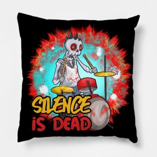 Metal Head Silence is Dead Skull Pillow