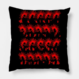 Punk Mob in Red by Blackout Design Pillow