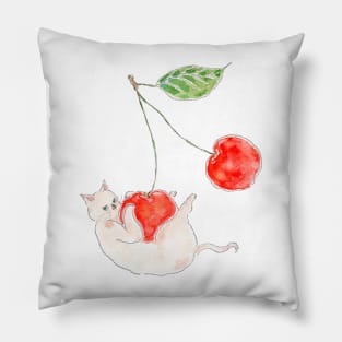 Cherry Kitten Pillow