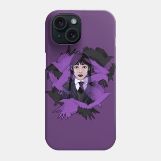 Wednesday Crow Motif in Purple Phone Case