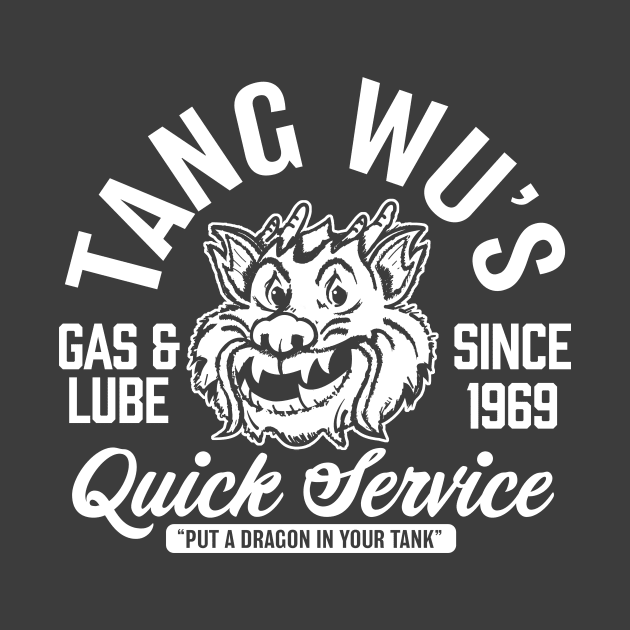 Tang Wu's Gas and Lube - Biker Style (1-Color - Reverse) by jepegdesign