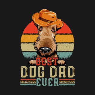 Vintage Best Dog Dad Ever Retro Headband Funny Father's Day T-Shirt