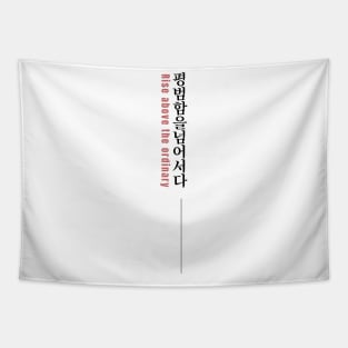 RISE ABOVE THE ORDINARY 평범함을 넘어서다 | Minimal Korean Hangul English Text Aesthetic Streetwear Unisex Design | Shirt, Hoodie, Coffee Mug, Mug, Apparel, Sticker, Gift Tapestry