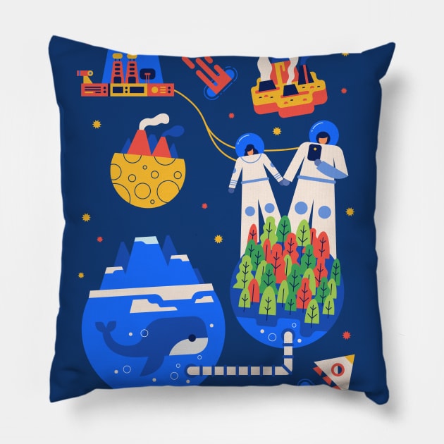 Planets Pillow by thehappyonion