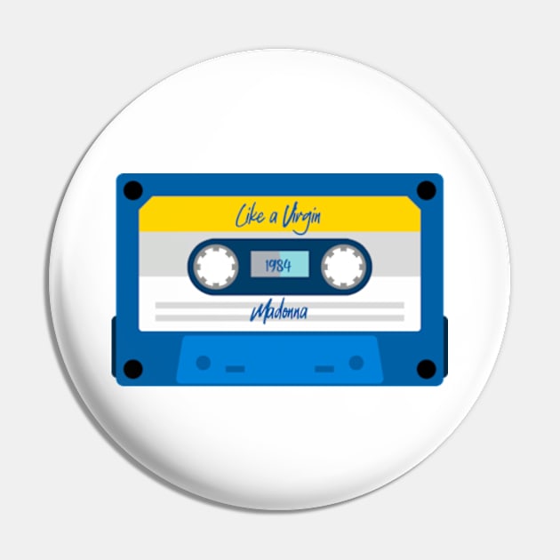 Madonna Classic Blue Cassette Pin by PowelCastStudio