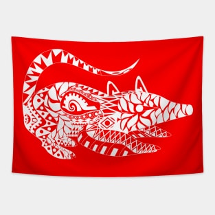 tlacuache in mariachi red style ecopop Tapestry