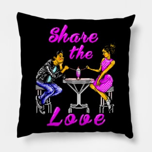 Valentines Day Share the Love 8 Bit Art Pillow