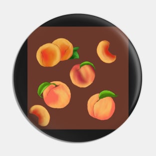 Peaches Pattern Brown Pin