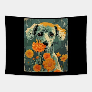 Poodle Flowers Photo Art Design For Dog Onwer Tapestry