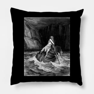 Charon crosses the river Acheron - Gustave Dore Pillow