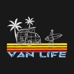 Van Life Surfing Guy with surf board T-Shirt