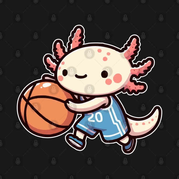 axolotl funny play basketball by fikriamrullah