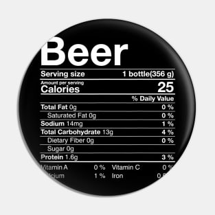 Beer Nutritional Facts Thanksgiving Gifts Drinking Christmas Pin