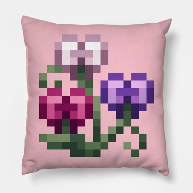 Pixel Sweat Pea Pillow by cometkins