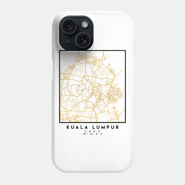 KUALA LUMPUR CITY STREET MAP ART Phone Case by deificusArt