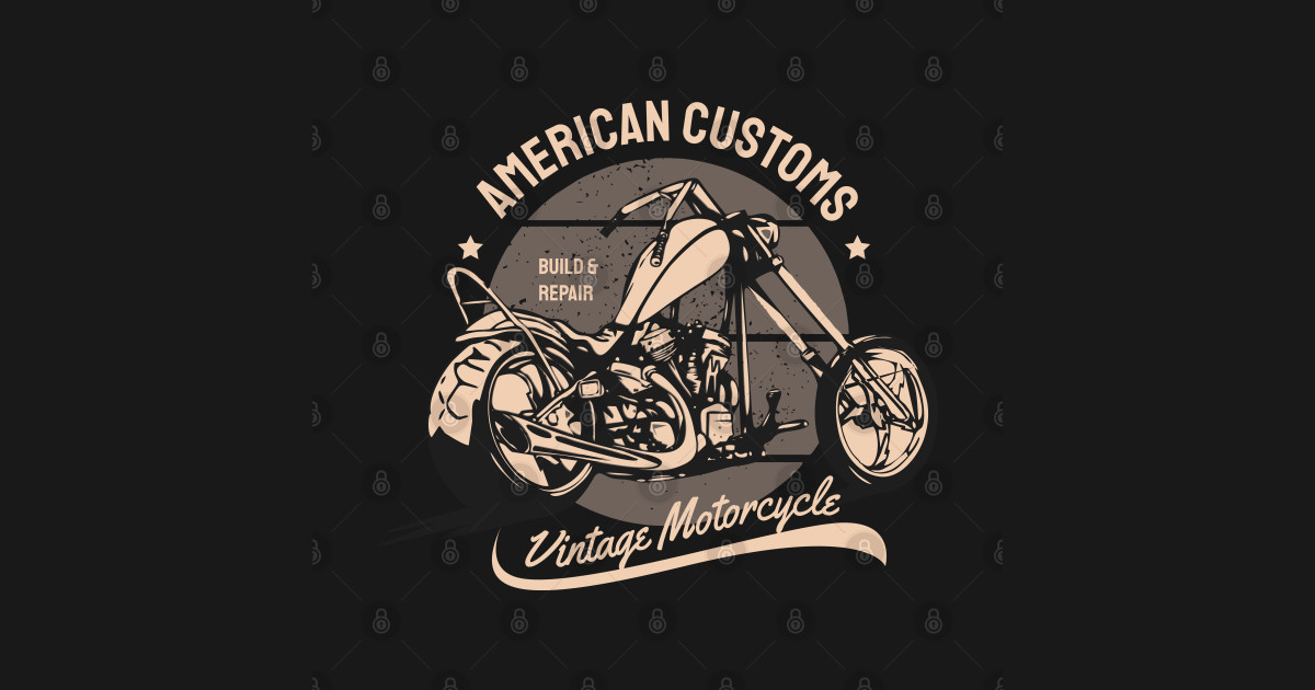 T-shirt Homme American Custom Motorcycles - 100% Coton, Coupe Régulière - Design Moto Et Motard - Neuf Sans étiquettes