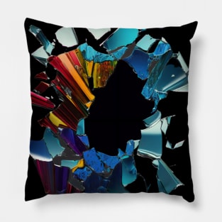 Colourfull broken glass Pillow