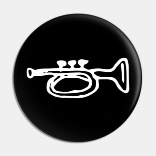 Trumpet Doodle White Pin