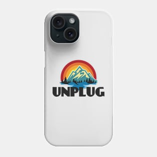 UNPLUG Retro Vintage Sunset Colors with Mountain And Forst View Near A River Phone Case