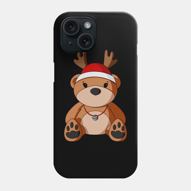 Christmas Reindeer Teddy Bear Phone Case by Alisha Ober Designs