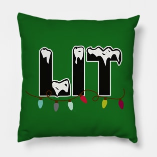 Lit Christmas Lights Ugly Sweater Party Pillow