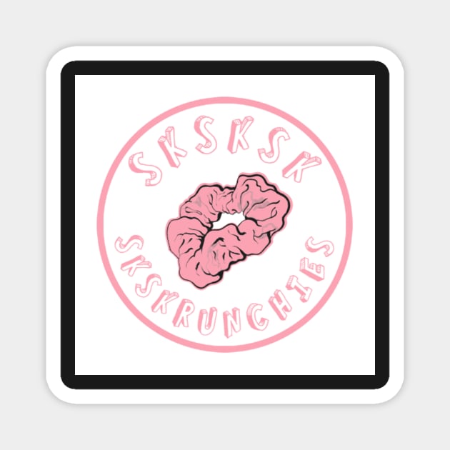 SKSKSK Scrunchie Sticker VSCOGRL Visco Girl Pink Pastel Gifts for Girls Magnet by gillys