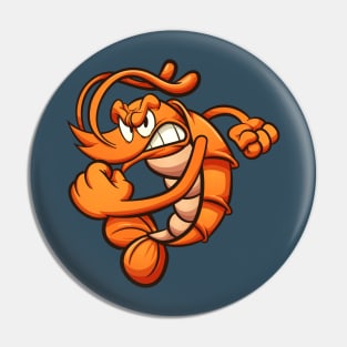 Angry cartoon shrimp Pin