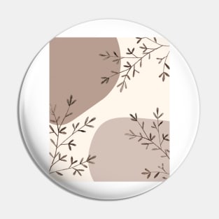 Simple Minimalist Abstract Leaves Flowers Warm Tones Pattern Pin