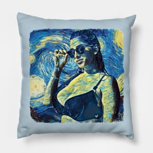 Sunshine Lady Van Gogh Style Pillow