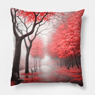 Path with trees Pillow