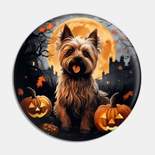 Cute Silky Terrier for Halloween Pin