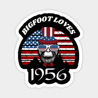 Bigfoot loves America and People born in 1956 Magnet